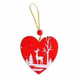 Подвеска новогодняя «Зимний лес полон чудес» в форме сердца
