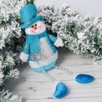 Мягкая игрушка &quot;Снеговик&quot; шубка с оленями 12*45 см