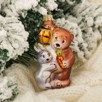 Ёлочное украшение &quot;Мишка с зайцем&quot; 10,5 см