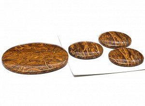 Кабошоны из яшмы змеиной (мариам) форма овал, комплект четверка