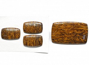 Кабошоны из яшмы змеиной (мариам) форма прямоугольник, комплект четверка