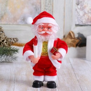 Дед Мороз "Со свечой и  подарком/колокольчик" 16 см, микс