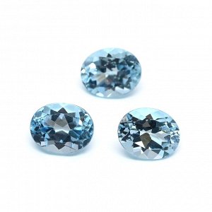 Кабошон голубой топаз овал 8*10мм в ювелирной огранке, 3,35ct