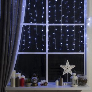 Гирлянда «Занавес» 1.5 x 1 м, IP20, прозрачная нить, 180 LED, свечение белое, 8 режимов, 220 В
