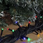 Гирлянда &quot;Нить&quot; 10 м , IP44, УМС, тёмная нить, 100 LED, свечение мульти, 220 В