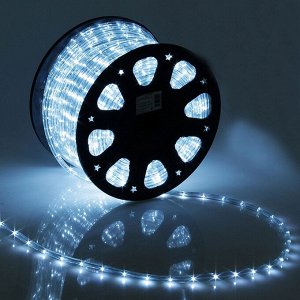 Световой шнур Luazon Lighting 11 мм, IP65, 100 м, 24 LED/м, 220 В, постоянное свечение, свечение белое