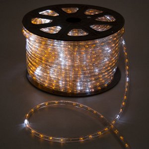 Световой шнур Luazon Lighting 13 мм, IP65, 100 м, 36 LED/м, 220 В, мерцание, свечение жёлтое