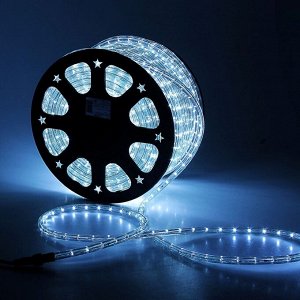 LED шнур 13 мм, круглый, 100 м, фиксинг, 2W-LED/м-36-220V. набор д/подкл, БЕЛЫЙ