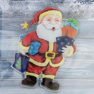 Наклейка на стекло "Дед Мороз с подарочками" 13,5х17,5 см
