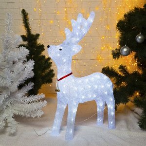 Светодиодная фигура «Олень гордый» 52x80x21 см, акрил, 80 LED, 8 режимов, 24 В, свечение белое
