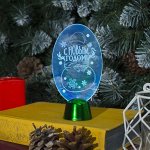 Подставка световая &quot;Снеговик&quot;, 14.5х7.5 см, (батарейки в компл.), 1 LED, RGB микс