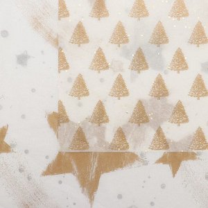 Бумага тишью «Золотые ёлки и звезды», набор 4 шт., 50 х 76 см, микс