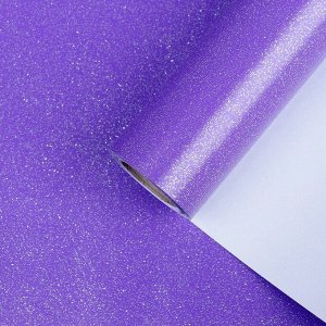 Бумага упаковочная, "Звездная пыль", с блёстками, неоновый пурпурный, 0,7 x 5 м