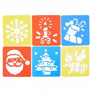 Трафареты 6 шт «Новогодние символы» лист бумаги