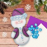 Новогодняя ёлочная игрушка, Набор для создания подвески из фетра &quot;Снеговик&quot;