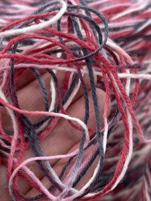 Пряжа для вязания 100 гр, Calzetteria носочная пряжа 75% меринос 25% полиамид 400м/100г 2Красный-розвый-серый