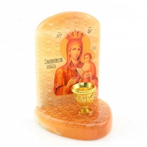 Икона из селенита с подсвечником "Б.М.Самонаписавшаяся" 55*50*75мм