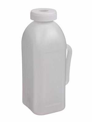 Бутылка для выпойки телят, 2 л, с ручкой, пластик, белая