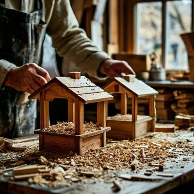 Кормушки из дерева ручной работы в наличии