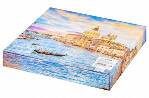 Круглая декорированная тарелка "Венеция" 20x20x2 см с крючком и подставкой