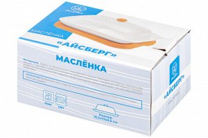 Масленка "Айсберг волны" с деревянной подставкой, 16,5x13x8,5 см