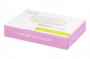 Тарелка под масло 18,5x11,2x3,4 см с ножом "Птички на ветке"