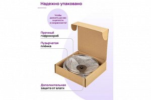 Сковорода ВОК 28 см с крышкой, 3 л, "Черный мрамор", ГАРМОНИЯ ВКУСА