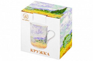 Кружка 350 мл "Пшеничное поле с кипарисами" из новой костяной фарфоровой посуды