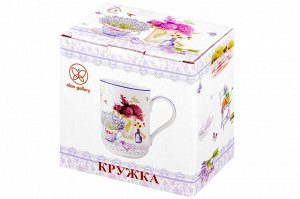Кружка 400 мл "Лаванда" из NEW BONE CHINA, 11,5x7,5x10,5 см