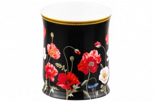 Кружка 400 мл "Маки на черном" из новой фарфоровой посуды NEW BONE CHINA, 12,5*9*10 см