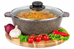 Сотейник 24 см 3 л с крышкой "Коричневый опал" ГАРМОНИЯ ВКУСА