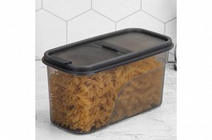 Контейнер для сыпучих продуктов 1.2 л, графитовый, 19.5x9.5x10.5 см
