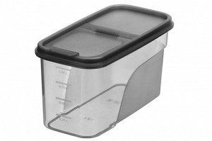 Контейнер для сыпучих продуктов 1.2 л, графитовый, 19.5x9.5x10.5 см