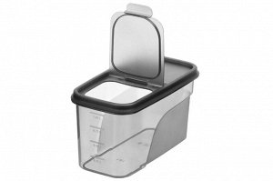 Контейнер для сыпучих продуктов 1.2 л, графитовый, 19.5x9.5x10.5 см
