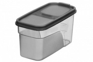 Контейнер для сыпучих продуктов 1.2 л, графитовый, 19.5x9.5x10.5 см