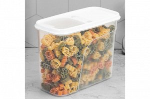 Контейнер для сыпучих продуктов 1,7 л, белый, 19,5x9,5x15 см