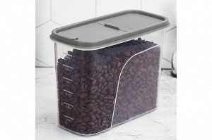 Контейнер для сыпучих продуктов 1,7 л, серый, 19,5x9,5x15 см