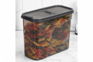 Контейнер для сыпучих продуктов 1,7 л, графитовый, 19,5x9,5x15 см