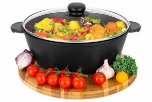 Сотейник 26 см 3,7 л с крышкой "Черный Оникс" ГАРМОНИЯ ВКУСА