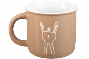 Кружка 400 мл "Заяц" из NEW BONE CHINA, размеры 12,5*9,5*8,8 см