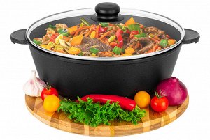 Сотейник 28 см 4,5 л с крышкой "Черный Оникс" ГАРМОНИЯ ВКУСА