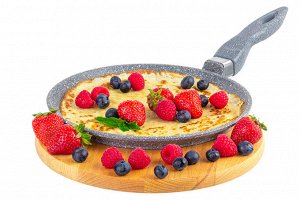 Блинная сковорода 22 см "Серый мрамор" от ГАРМОНИЯ ВКУСА, нон-стик, 39*23*7 см
