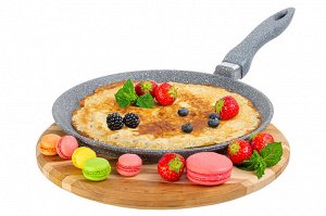 Блинная сковорода 26 см ГАРМОНИЯ ВКУСА "Серый мрамор", нержавеющая сталь, 47*27*6,5 см