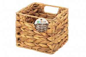 Плетеная корзинка с ручками 16x16x14 см