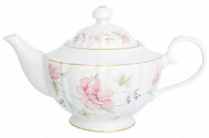 Чайник фарфоровый "Диана" 1 л на ножке, NEW BONE CHINA (25x14,5x15 см)