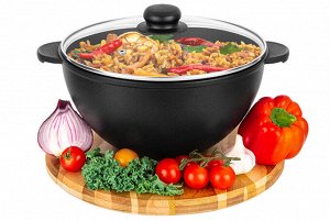 Казан 4 л "Черный Оникс" с крышкой, диаметр 24 см, 30,5*25,5*17,5 см