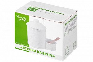 Банка для соли с крышкой и ложкой "Птички на ветке", 500 мл, 15,5x10x14,5 см