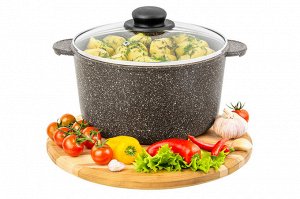 Кастрюля 4 л ГАРМОНИЯ ВКУСА "Коричневый опал" с крышкой, диаметр 22 см, размеры 28,5*23*17 см