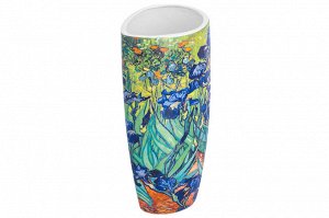 Ваза для цветов 1,5 л с рисунком "Ирисы", 12,5*9,5*22 см, NEW BONE CHINA