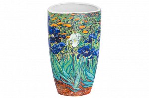 Ваза для цветов 1,5 л с рисунком "Ирисы", 12,5*9,5*22 см, NEW BONE CHINA